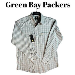NWT Antigua Green Bay Packers Button Up Shirt Size Men's Large